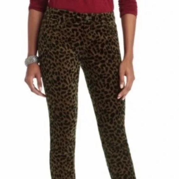 Ann Taylor loft super‎ skinny  leopard print stretch pants. Worn once - Picture 1 of 3